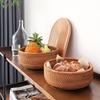 1pc/3pcs Rattan Fruit Basket Circular Woven Decorative Serving Basket Steamed Bun Basket Home Desktop Storage Box