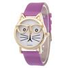Cat Glasses Face Womens Watch Cartoon Solid Color No Word Gold Frame Daily Wear