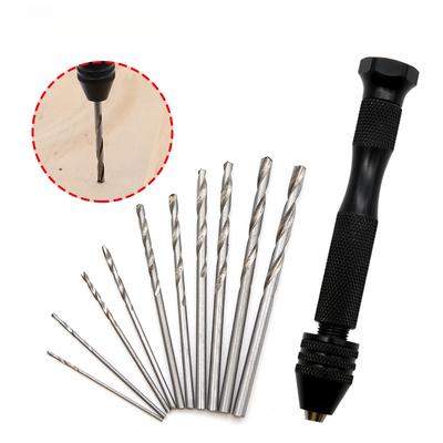 1PC Black Hand-twisted Drill Manual Punching Set, Wenwan Amber Argus Diamond Bodhi Walnut
