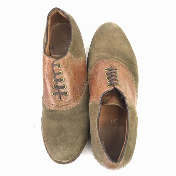 Vintage 80s-90s BOSTONIAN Suede Saddle Shoes Size 26.0 Brown(USED)