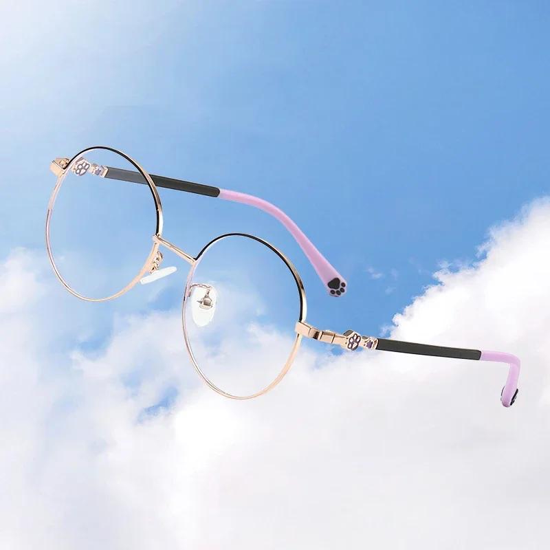 Children's Anti Blue Light and Anti Radiation Glasses Fashion Eye Protection Glasses Children's Cute Cat Paw Computer Goggles