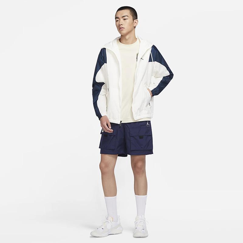 Jordan Chaqueta Deportiva Casual con Capucha Color Block para Hombre Ropa Exterior Blanco DA9833-133