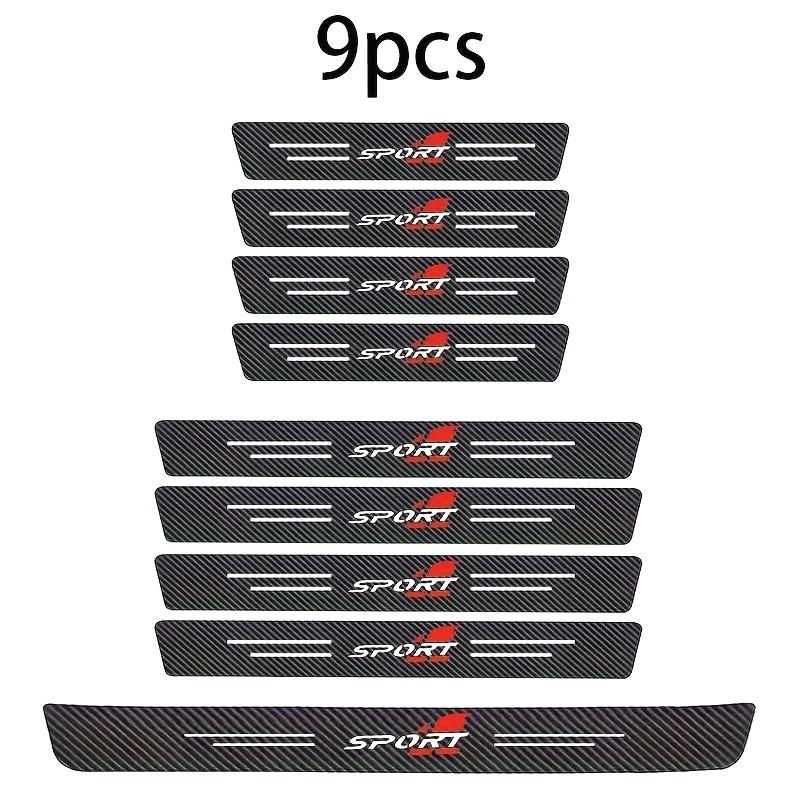 9PCS Car Door Sills Guards Stickers Film Anti Scratch Carbon Fiber Protector Scuff Pedal Cover Auto Accessories
