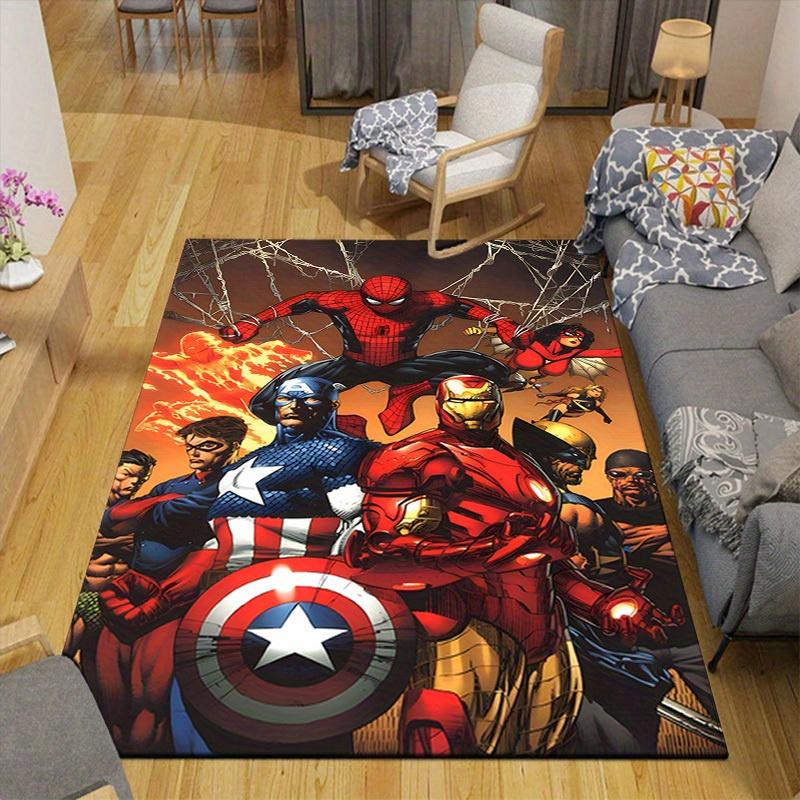 1pc Marvel Avengers Super Heroes Area Rug, Non Slip Floor Mat, Cartoon Character Design, Soft Velvet, Room Decor, Washable