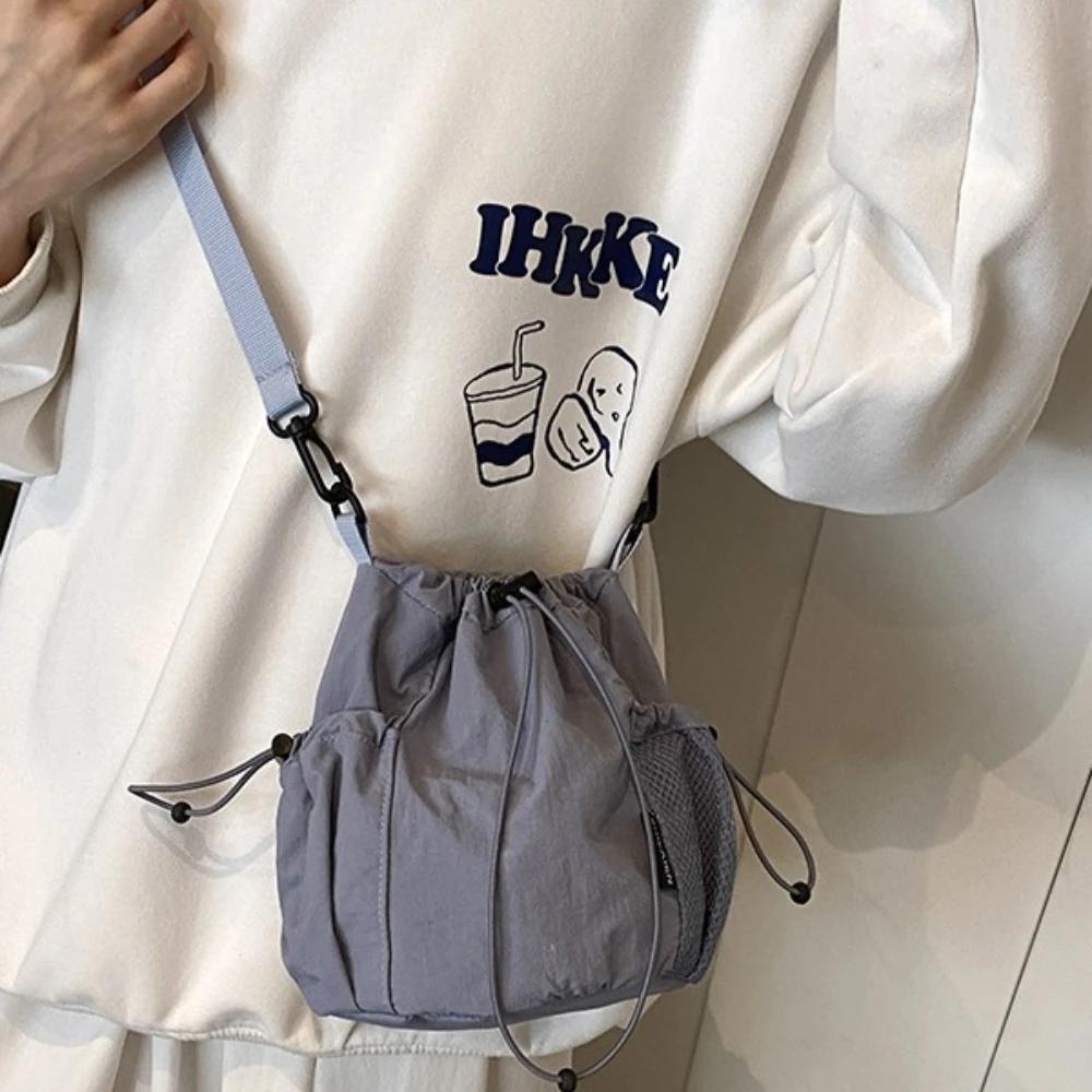 Ny Hinkväska med Dragsko med Stor Kapacitet Axelväska Enkel Damväska Mobiltelefonplånbok Mångsidiga Återanvändbara Crossbody-väskor