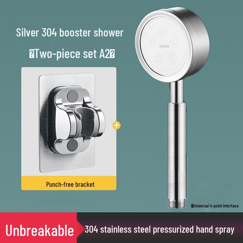 304 Stainless Steel Handheld Shower Head & Hose Set