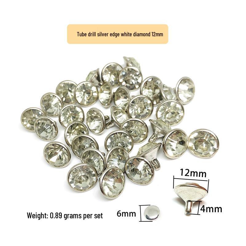 Spot Sale: Multi-Faceted Rivet with Rhinestones for Clothing, Bags, and Accessories - Pointed Bottom Glass Crystal Decor