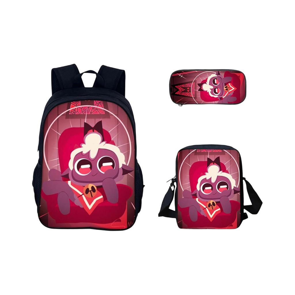 Ryggsäck med stor kapacitet för grundskole- och gymnasieelever, tecknad axelväska och pennfodral för barn