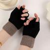 Fingerless Gloves for Women Men Winter Knitted Half Finger Gloves Soft Stretchy Warm Mittens for Working Typing Writing Running