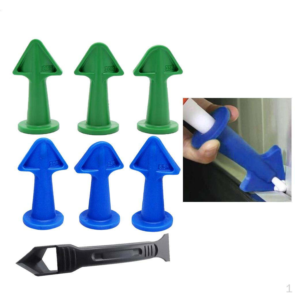 

6pcs 3 In 1 Silicone Caulking Finisher Nozzle Scraper Spatulas Hand Tool