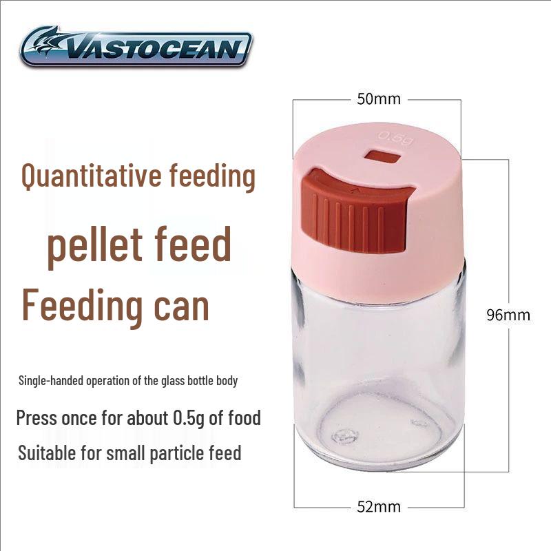 Vastocean Fish Food Feeder Jar: Moisture-Proof, Granular Portion Storage for Freshwater & Saltwater.