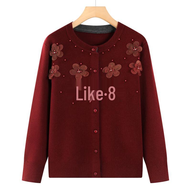 Stylish Autumn Floral Knit Cardigan for Women