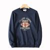 American Vintage Print Loose Casual O-neck Pullover Men's Autumn and Winter Heavy Terry Fleece Hoodie Outerwear