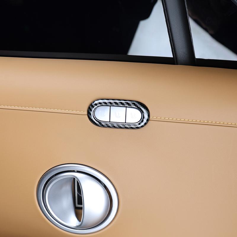Carbon Fiber Car Seat Adjustment Switch Wood Grain Control Button Cover Trim For Hyundai Palisade LX3 2025 2026 LHD/RHD