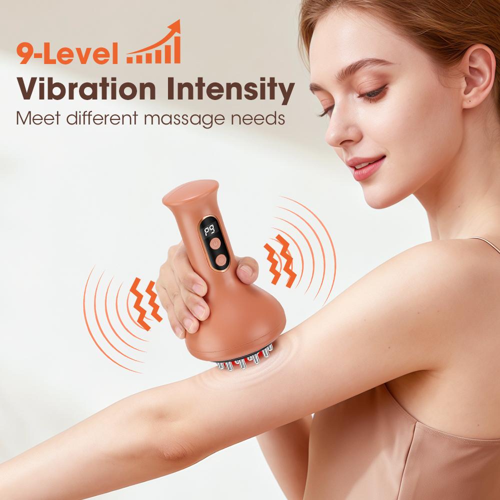 Cordless Electric Meridian Scraping Brush Heating Micro-current Vibration Massage Fat Burner Body Shaping Tool Fat Burner