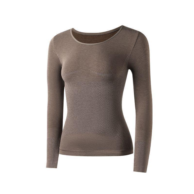 

Безшовний комплект жіночої термобілизни з круглим вирізом, що облягає, теплий, з осінніми штанами XL fits 120-150 jin