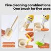 5 in 1 Bottle Cleaning Brush with Long Handle Baby Bottles Straws Nipples Narrow Containers Sponge Knot Cleaning Brush
