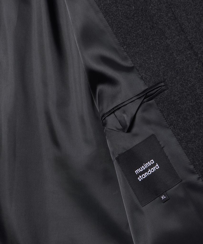Musinsa Standard Wool Blend Maxi Balmacaan Robe Coat [Charcoal Grey]