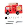 Nut Assembly Toy Threaded Holes Wooden Fire Truck Red Printed ScrewandNut Play Board