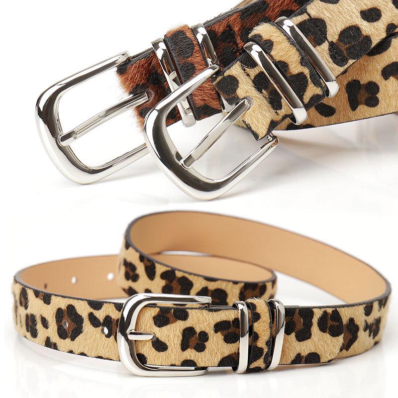 Leopard Print Double Circle Waist Belt - Women's PU Leather Versatile Accessory for Jeans and Dresses