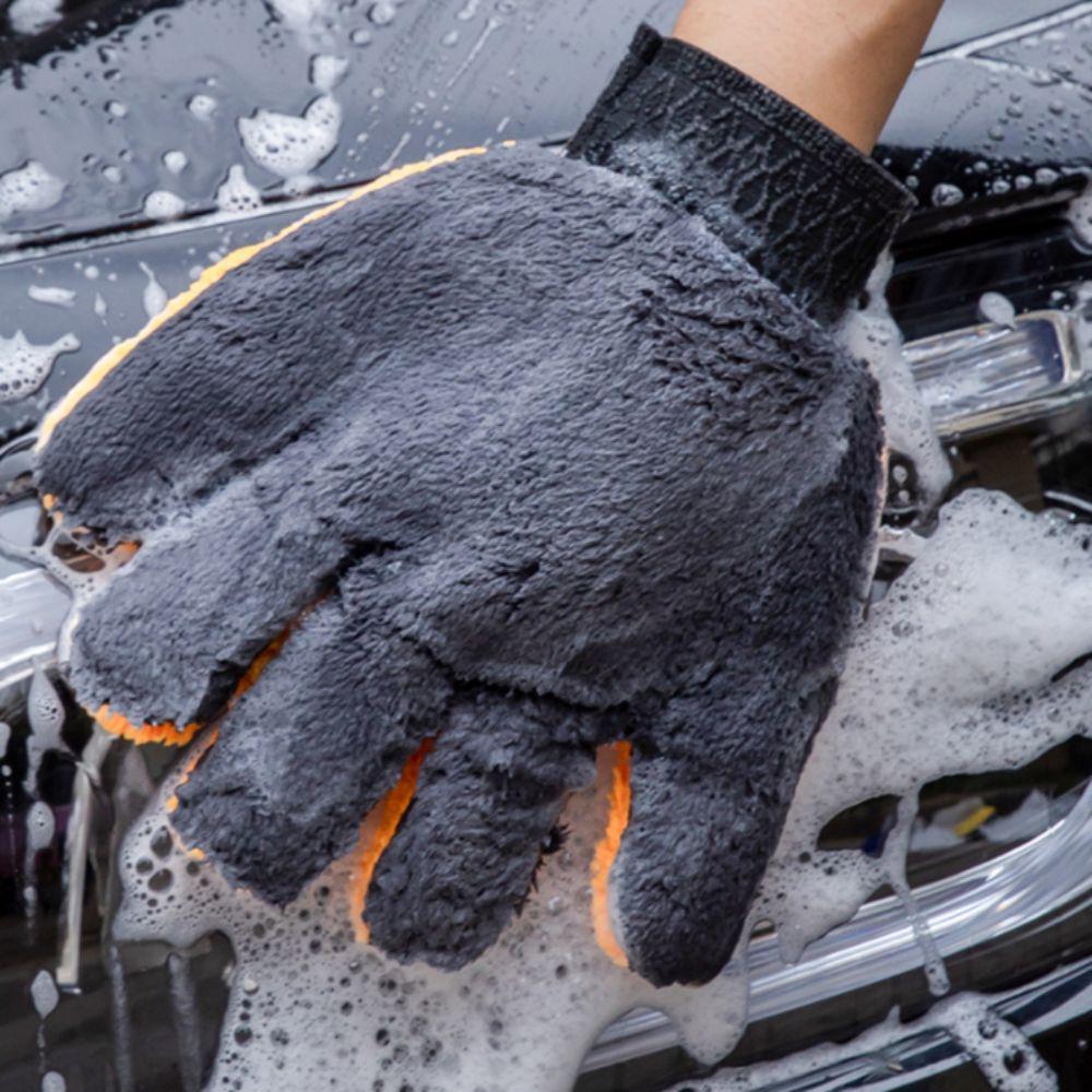Coral Fleece Cleaning Gloves Soft Absorbent Cleaning Brush Gloves Car Cleaning Brush Auto Cleaning