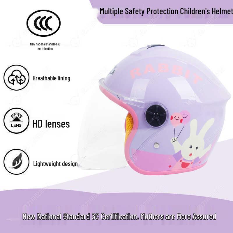 3C Certified Children's Helmet with Safety Features, Breathable Lining, HD Lens, and Lightweight Design