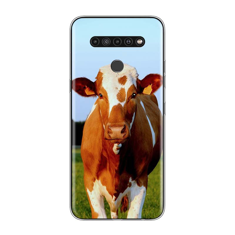 Cute Animal Cow For LG V60 V50S V50 G8X G8S G8 G7 ThinQ 5G K61 K51S K41S K30 K20 Q60 Q9 Soft Phone Case