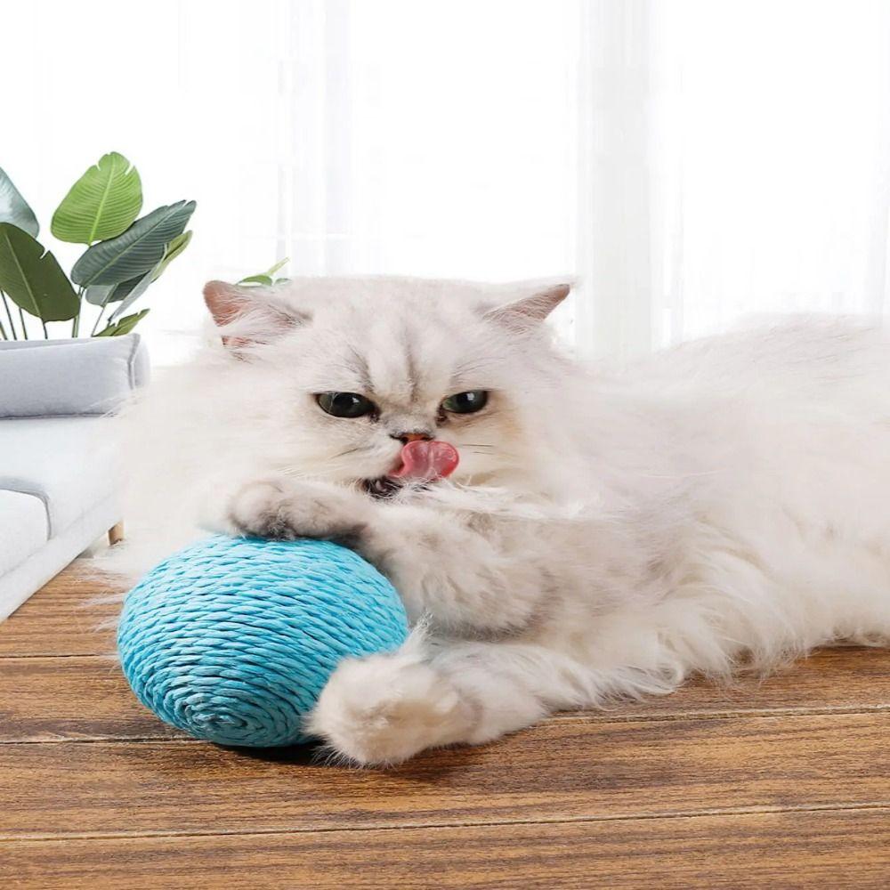 2Pcs Sisal Cat Scratching Ball 8cm Kitten Chasing Ball Cat Sounding Toys  Cat Accessories