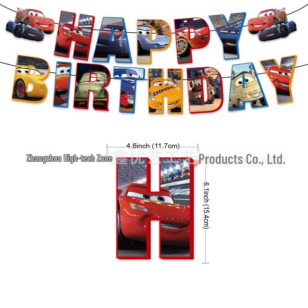 Set Decorazioni Festa di Compleanno a Tema Cars 3 con Striscioni, Topper per Cupcake e Palloncini