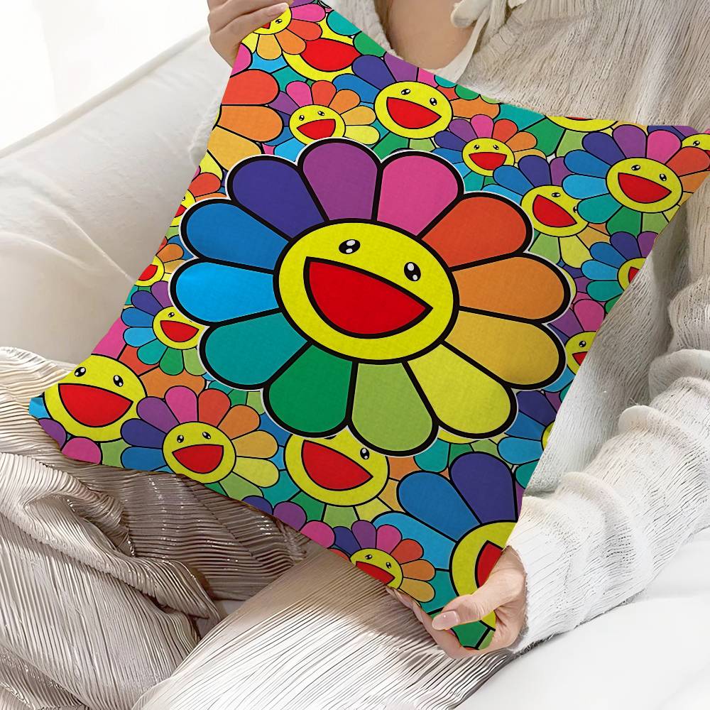 Fashing T-Takashi M-Murakami Pillow Gift Home Office Decoration Bedroom Sofa Car Cushion Cover Case 45X45