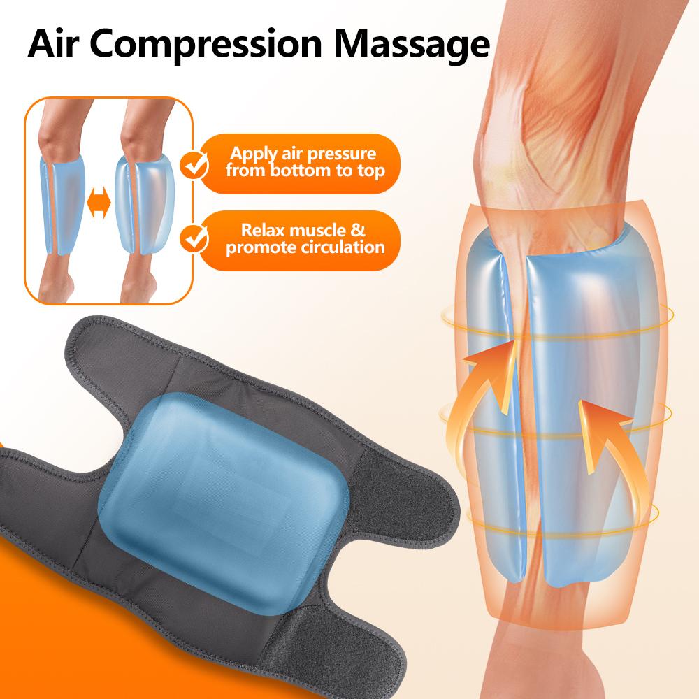 Blood Circulation Calf Massager with 4 Heat 8 Intensities Electric Airbag Compression Leg Massage Wrap Foot Muscle Relaxation