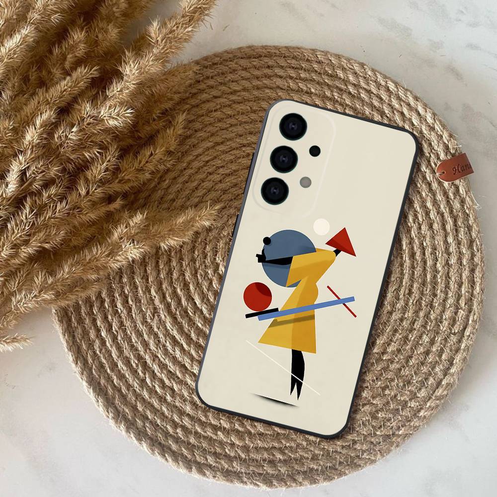 Geometric Bauhaus Art Phone Case For Samsung S25,S24,S21,S22,S23,S30,Ultra,S20,Plus,Fe,Lite,Note,10,9,5G Black Cover