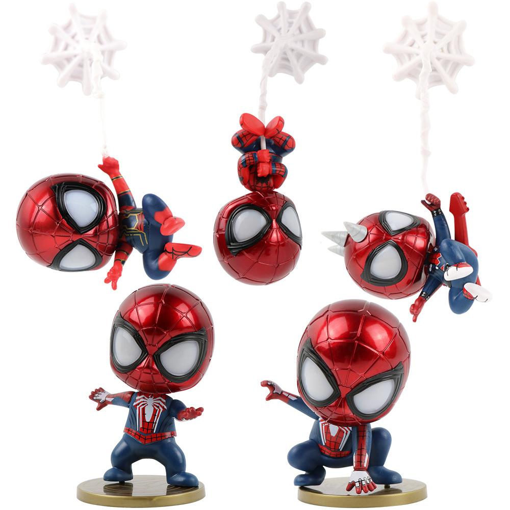 5 pcs Spiderman Superhero Action Figures Set for Theme Party Decoration