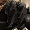 Star Embroidery Straight Casual Men Jeans Wide Leg Loose Hip Hop Fashion Youth Streetwear Denim Trouser