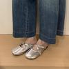 Soft-soled Baotou Flat Shoes Summer New Baotou Shallow Fork Straight Mouth with Soft Leather Non-slip Slippers