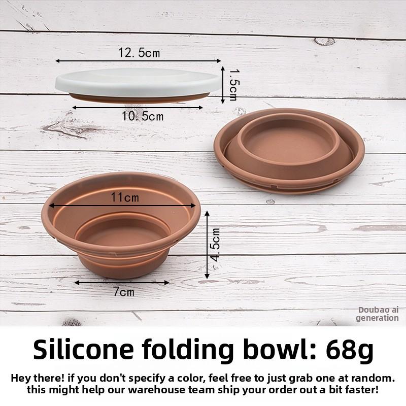 Silicone Foldable Bowl with Inner Steel Rod, Airtight Storage Bento Bowl, Microwave Safe, Ideal for Travel and Camping