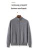 Men's Wool Cashmere Knit Zipper Cardigan - Autumn/Winter Warmth, Versatile Stand Collar, Loose Fit.