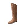 Knight Boots Women'S Autumn And Winter Western Boots Tall Tube Thin Retro Slim Inner Height Increase Pleated Pile Boots