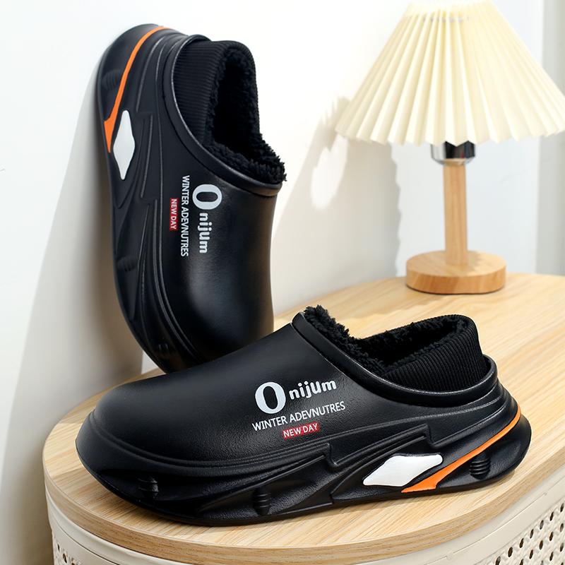 Winter Men's Warm Slippers Cotton Slippers Wrap Heels Outdoor Indoor Warm Shoes Men Home Bedroom Plush Warm Slippers 38-45