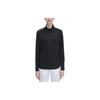Fila Solid Color Casual Long Sleeve Knit Top Women Tops Black A11W215215F-BK