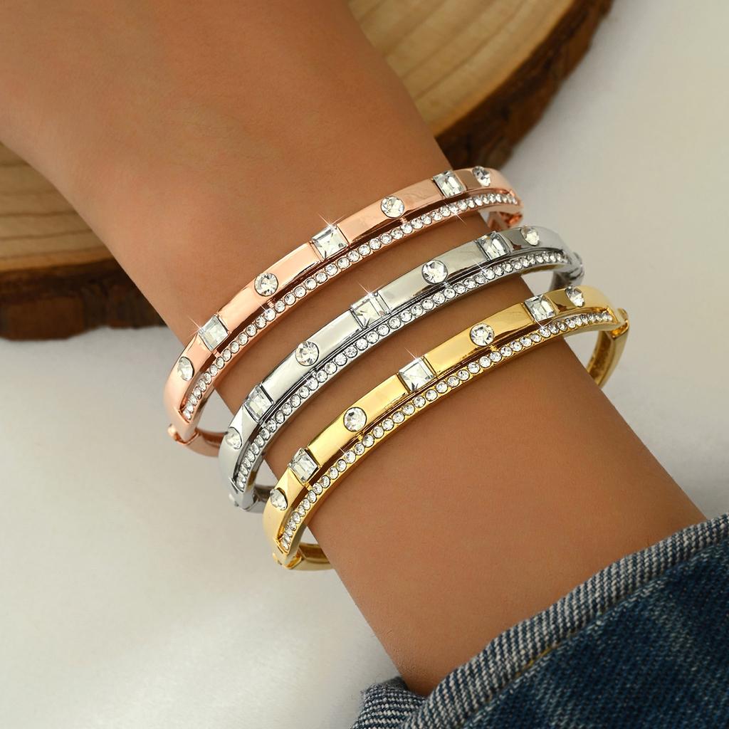 New European and American Love Bracelet for Women, High End, Full Diamond Exquisite Bracelet, Hollow Square, Light Luxury Handma