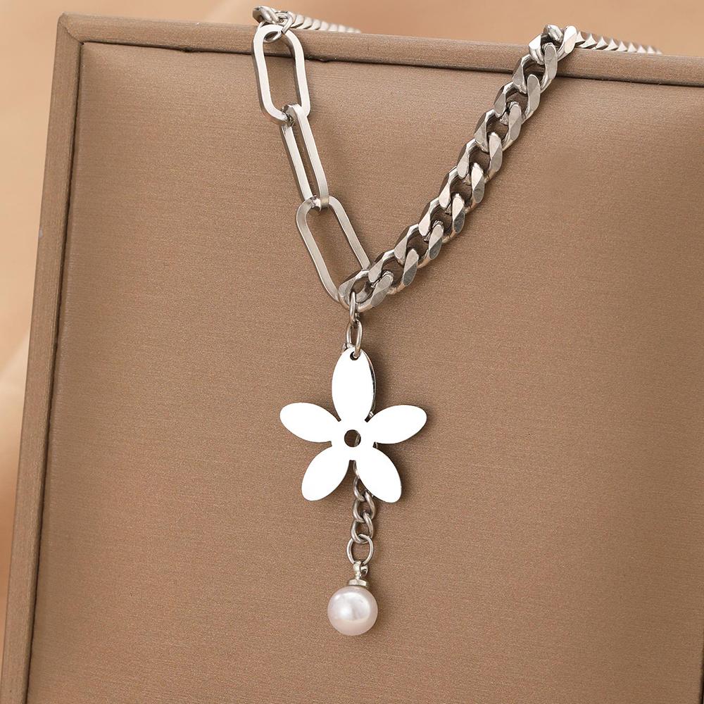 

Ожерелья из нержавеющей стали, изысканный цветок, кубинская цепочка, кулон, модное популярное ожерелье в стиле хип-хоп для женщин, ювелирные изделия, подарок на вечеринку, новинка