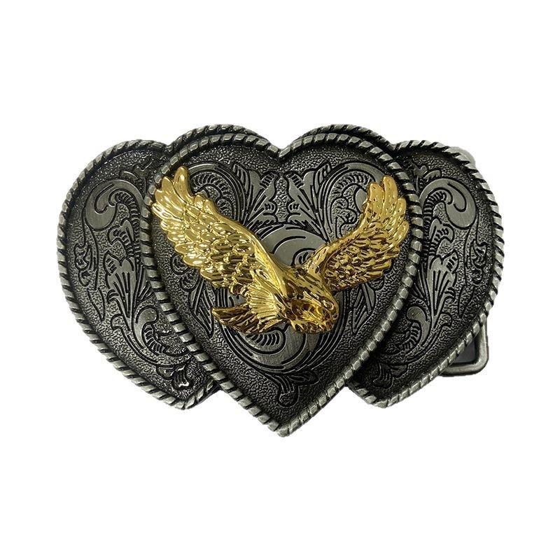 Eagle Punk Alloy Belt Buckle for Men & Women - Fashionable Heart & Animal Design
