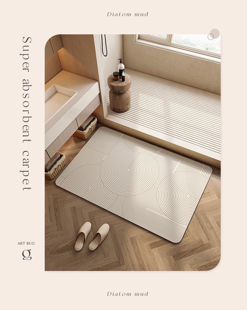 Nordic Minimalist Diatomaceous Earth Bathroom Non-Slip Mat