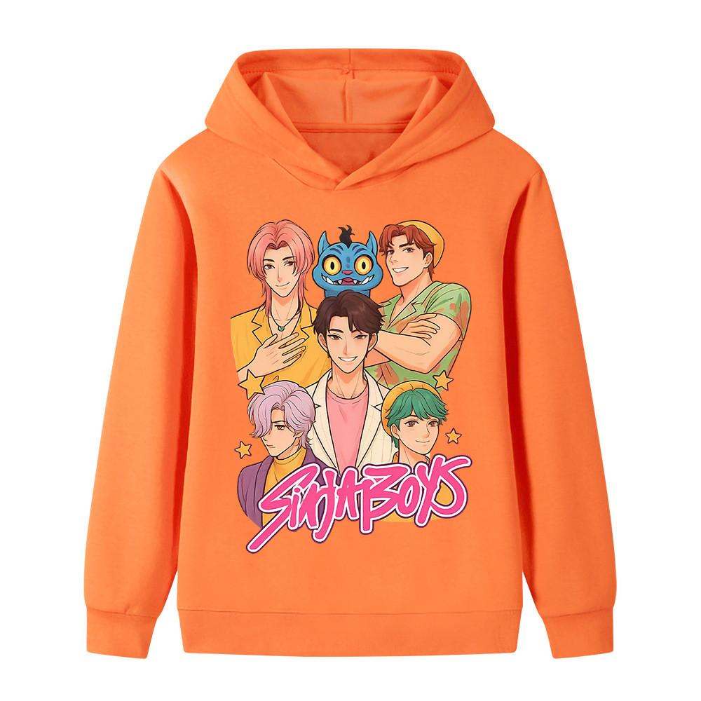 B1219 Kids Boys Girls Sajaboys Kpop Rumi Zoey Mira Print Long Sleeves Hoodie