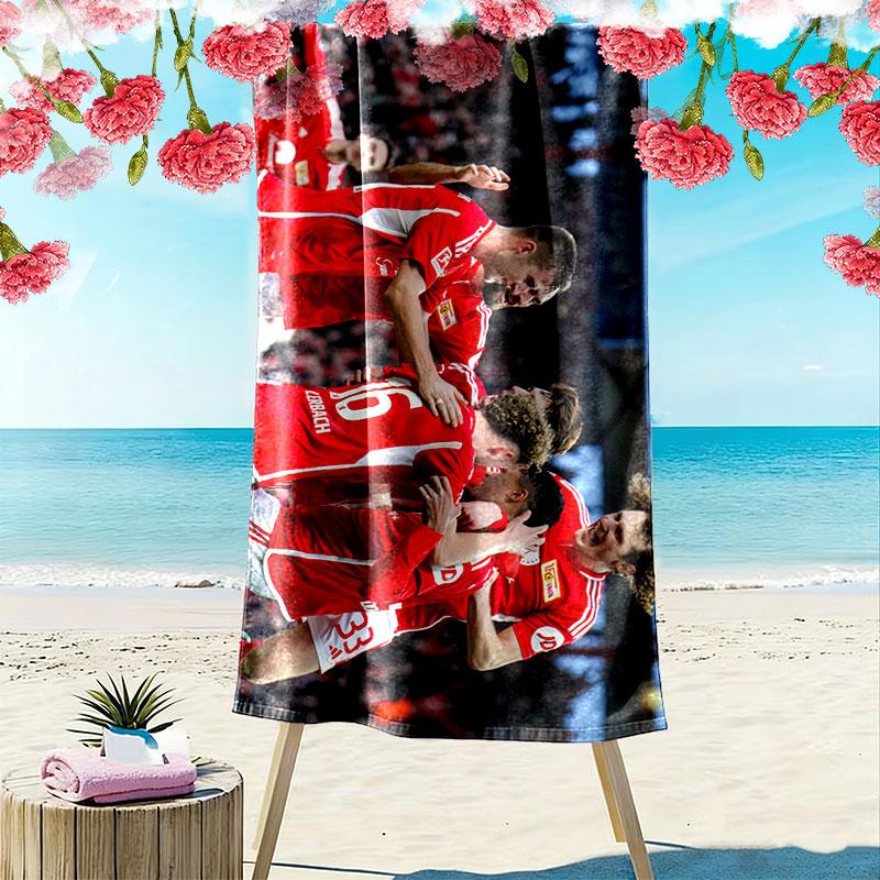 Union Berlin Spieler Print Strandtuch, Großes Weiches Schnelltrocknendes Handtuch für Strand Camping Schwimmen