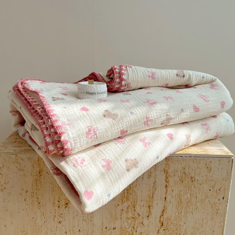 OLOEY Double Layer Gauze Summer Blanket