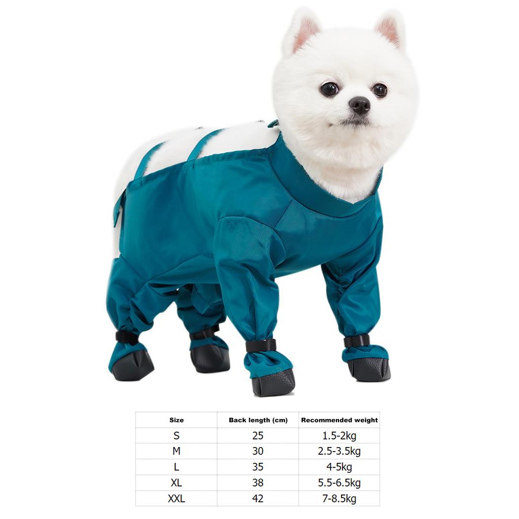 Dog Snowsuit Waterproof Four Legged Dog Pants Dirty-Proof Pet Paws Protector with Boots for Outdoor Walking Running