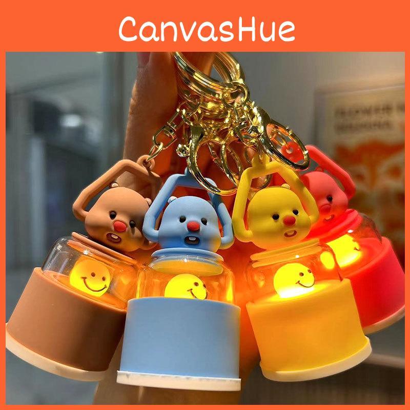 Adorable Beaver Night Light Keychain Cartoon Silicone Keyring Cute Gift Accessory