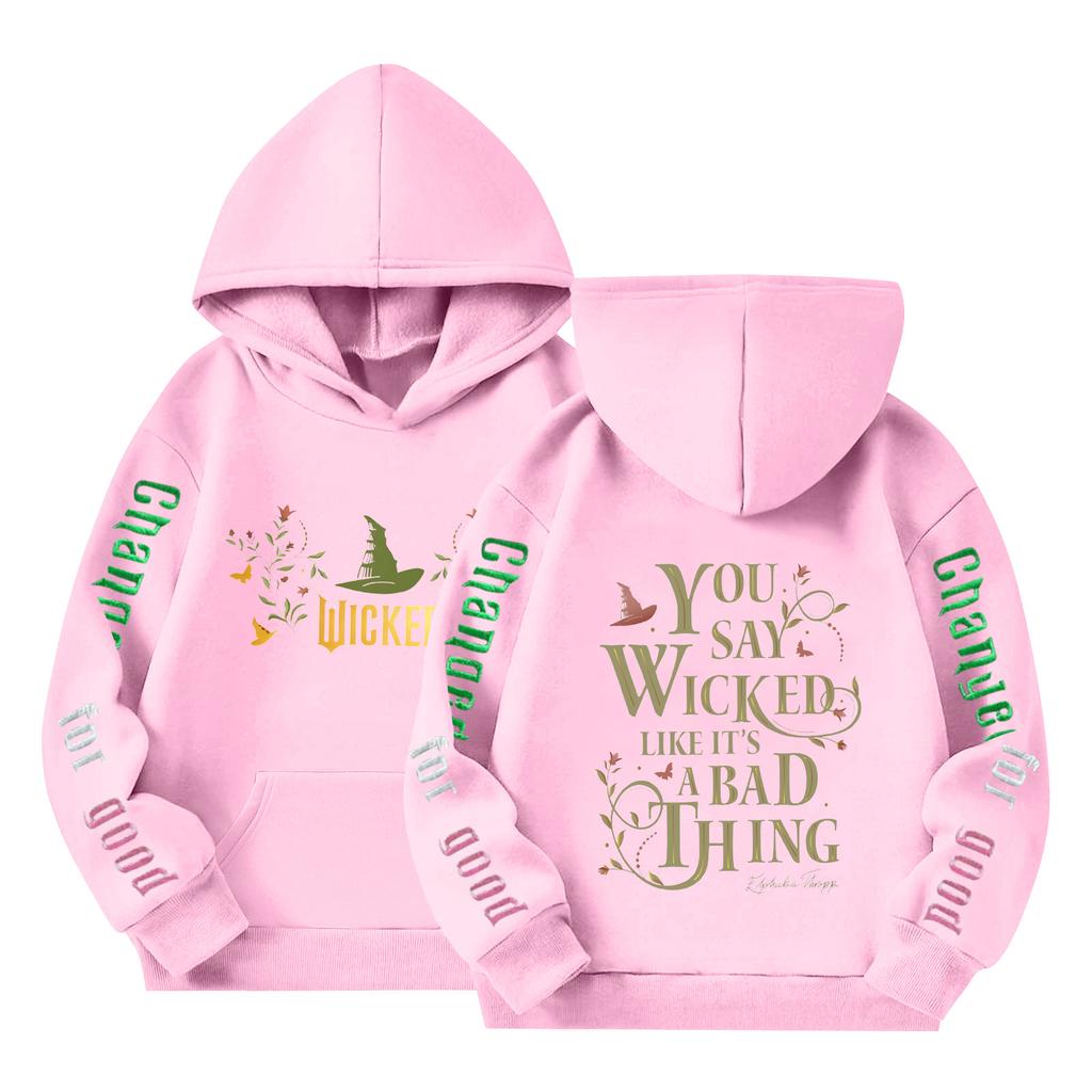 Kinder Langarm Lockerer Pullover Buchstabenaufdruck Kordelzug Kapuzen-Sweatshirt